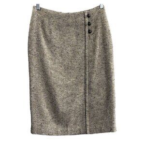 Vtg Z BY ZELDA Women Wool Skirt Sz 8 Gold Brown Knee Length Work Career 48-20